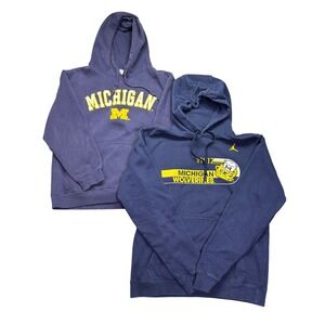 Michigan Wolverines Blue Hoodie Kids Size Medium NCAA College Football Bundle